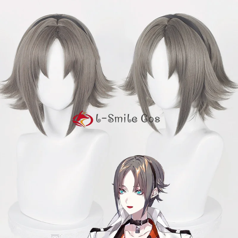 Парик для косплея VTuber NIJISANJI Luxiem хита Rias короткие темно-серые термостойкие