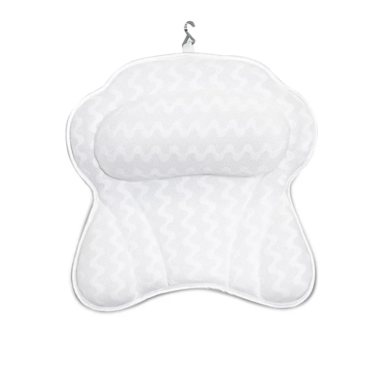 

Washable Bathtub Pillow Hotel Pillow Bathroom Suction Cup Pillow 3D Mesh Bath Pillow Spa Massage Pillow