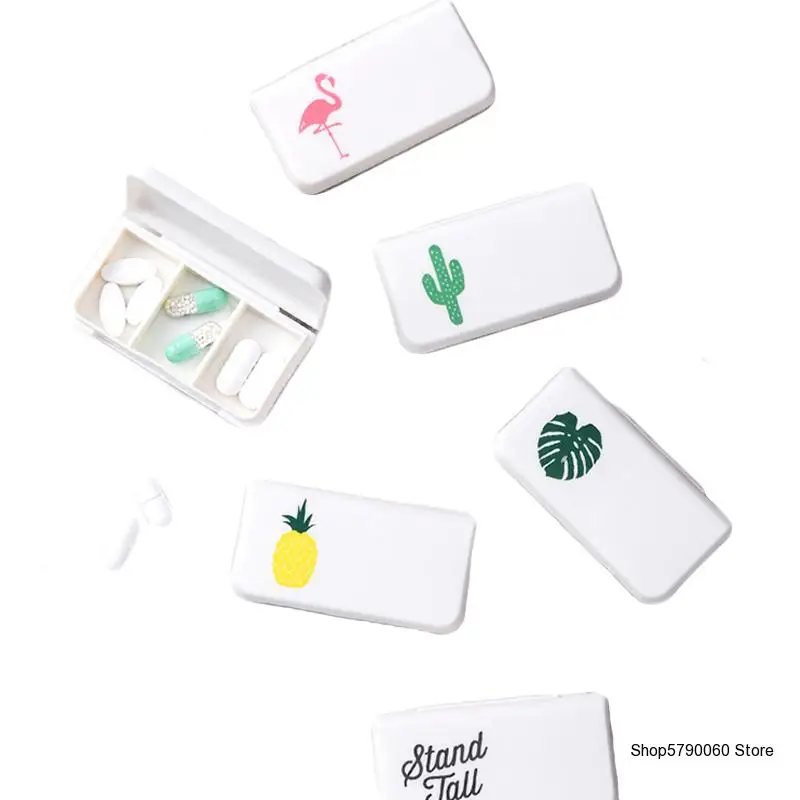 

1pcs Portable Mini Pill Case Medicine Boxes 3 Grids Travel Home Medical Drugs Empty Container Home Holder