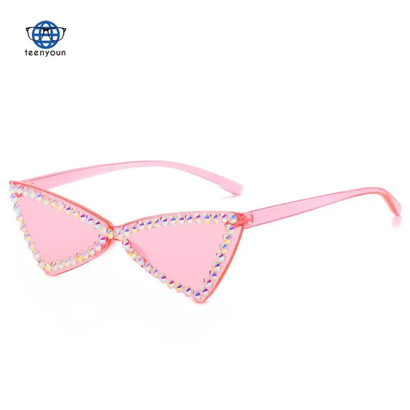 

Teenyoun New Shades Rimless Sunglasses Trendsetter Women's Diamond Studded Punk Online Popular Street photography Gl