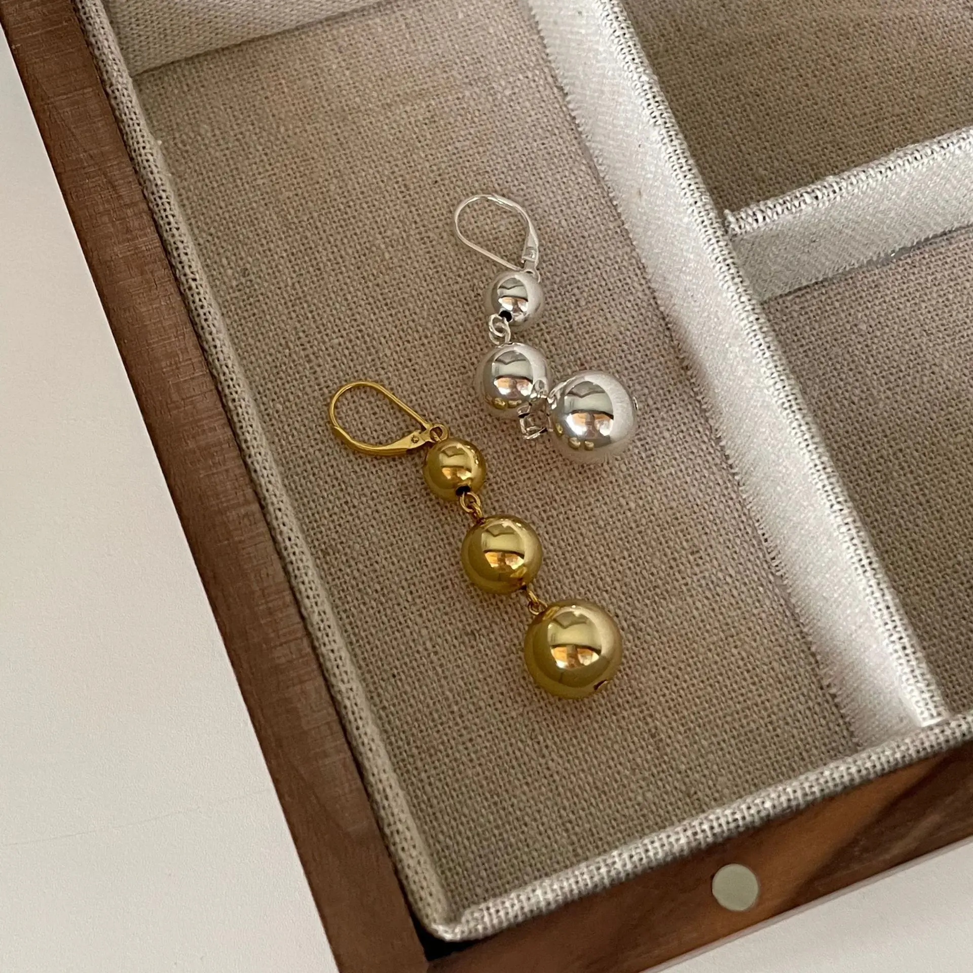 

CHOZON 925 Sterling Silver Big Round Beads Drop Earrings Stud For Women Etrendy New Classic Fashion Jewelry Wholesale
