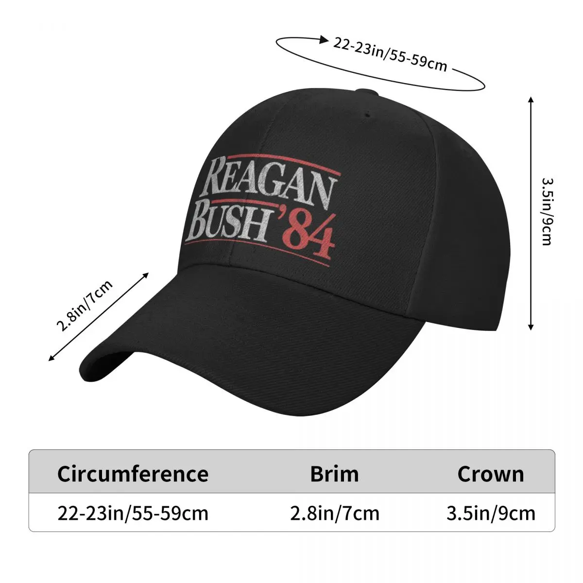 Винтажная футболка Reagan Bush 1984 кепка Casquette с козырьками шляпа