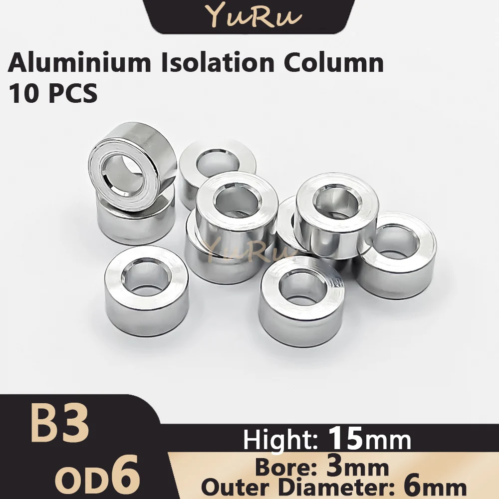 

10PCS Aluminium Isolation Column Openbuilds V-Slot Bore 3mm Outer Diameter 6mm Non-threaded Spacer Separate Pillar 3D Printer