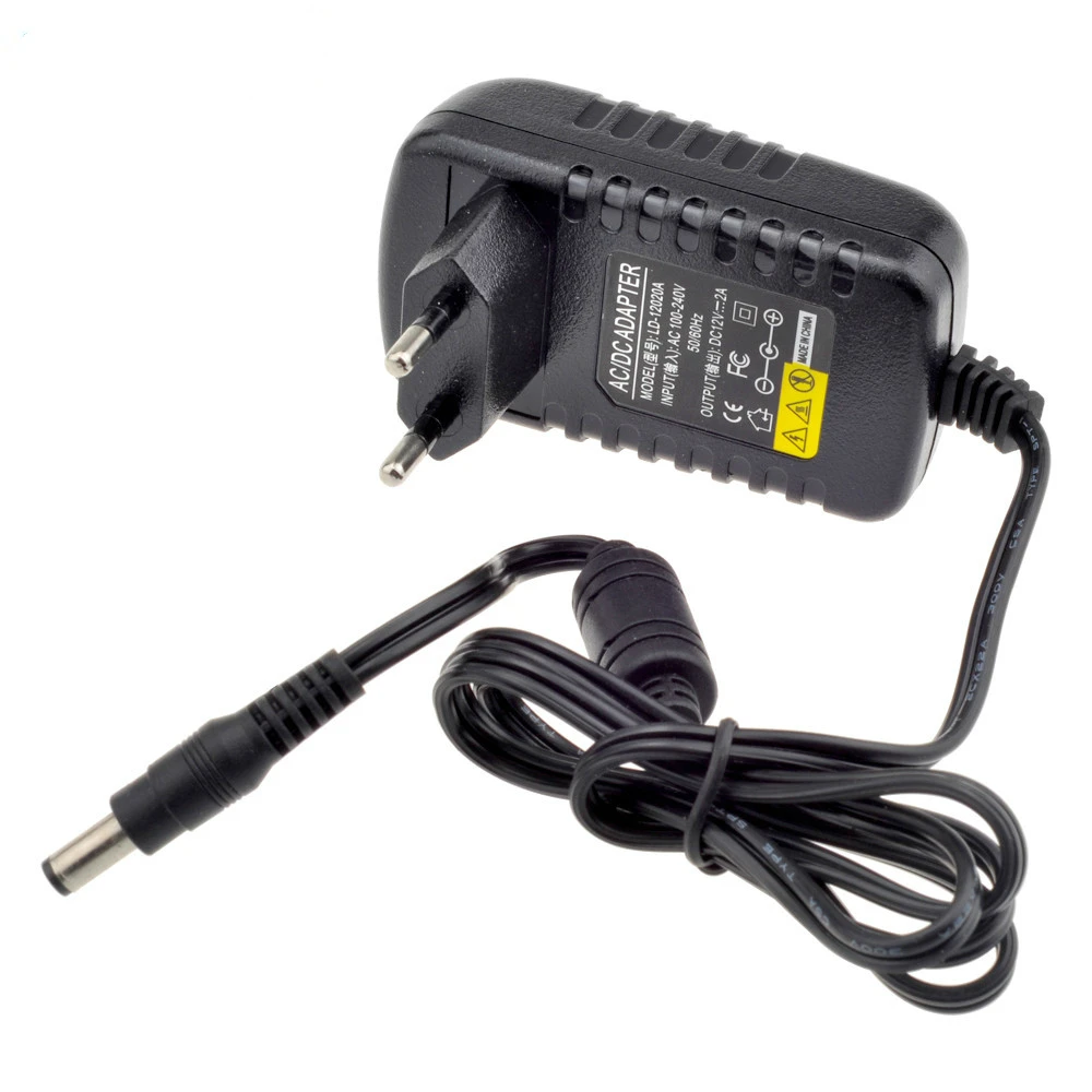 

12V 2A AC 100V-240V Converter Adapter DC 12V 2A 2000mA Power Supply EU UK AU US Plug 5.5mm x 2.1mm for CCTV IP Camera