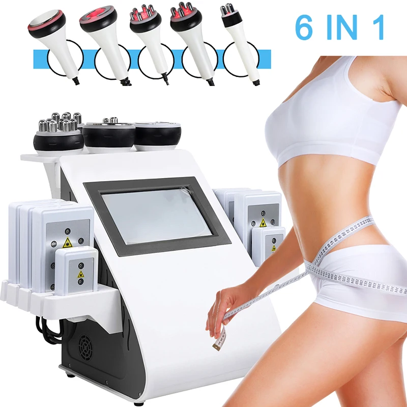 

6in1 Cavitation RF Lipolaser Slimming System Slim Machine 40K Ultrasound Radio Frequency Laser Skin Tightening Lifting Fat Loss