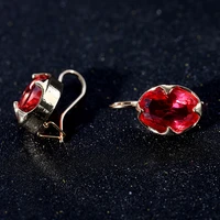 elegant gold color red earrings for women classic fashion metal engagement wedding dangle earrings jewelry