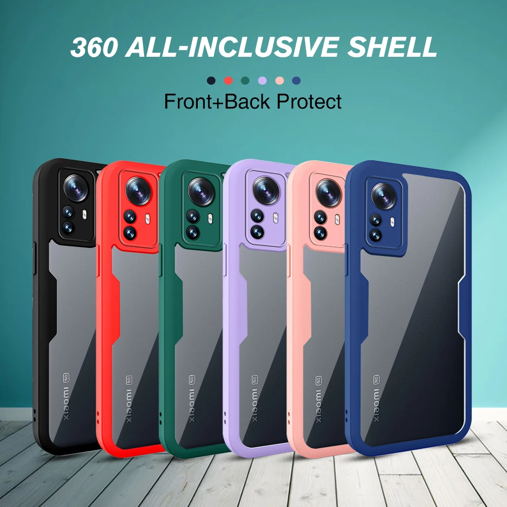 2in1 360° Clear TPU+PC Shockproof Phone Cover Case For xiaomi 12 pro 12x xiaomi12 mi12 xiomi 12pro mi x Shell Fundas Coques - купить по