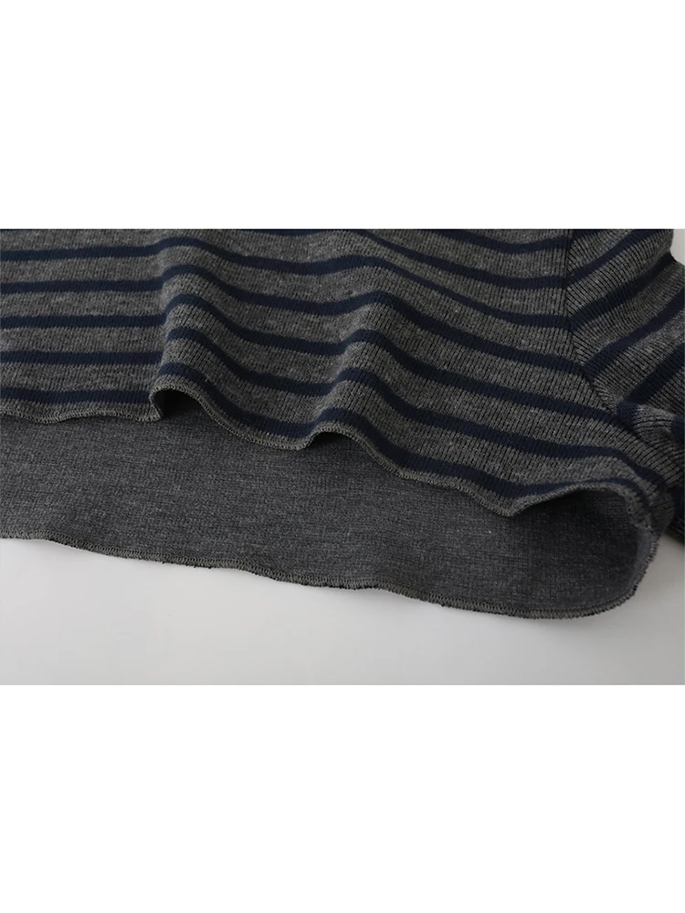 Весенние женские комплекты из двух предметов дизайнерский полосатый топ кокетка