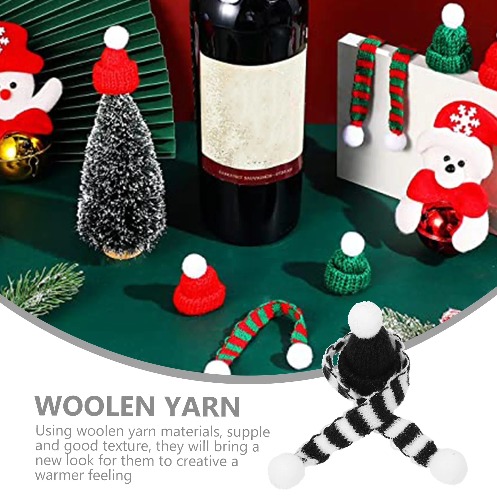 

5 Sets Bottle Mini Hat Knit Hats Women Mini Hat Bottle Topper Nativity Decor Christmas Mini Hat Top Hat Decoration