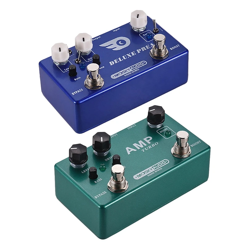 

2 шт., педаль для гитарных эффектов 2 в 1, с металлическим корпусом