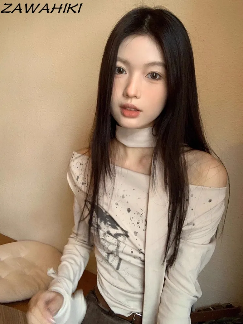 Женский трикотажный пуловер с длинным рукавом и принтом бабочки