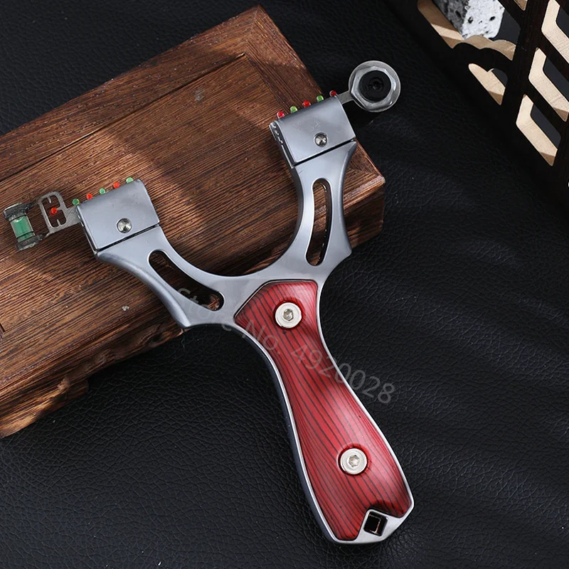 

2022 New Laser Aiming Slingshot Set Outdoor Hunting Catapult with Flat Rubber Band Outdoor High Precision Shooting