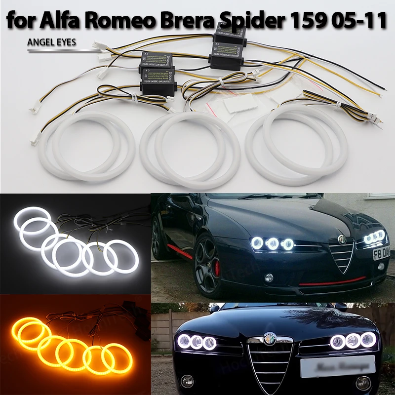 

DRL Car Styling Day Light Switchback Excellent Cotton LED Angel Eyes Halo Rings kit for Alfa Romeo Brera Spider 159 2005-2011