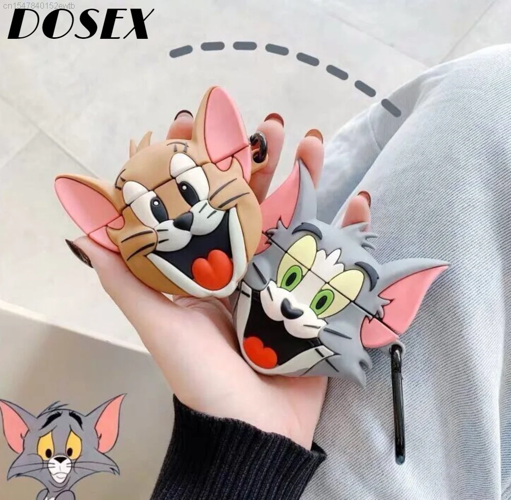 

Creative Cartoon Cute Apple Airpods Pro3 1 2 Generation Case Co-brand Tom And Jerry Wireless Bluetooth Headset Protective Cover
