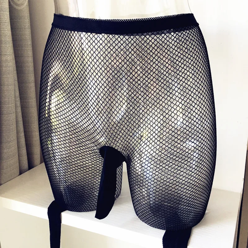 

Men's fishnet socks hole bottoming pantyhose sexy black anti-hook silk sexy hollow jj set mesh stockings long
