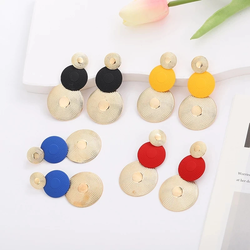 

Earring For Women Girls Dangler Eardrop Bohemian Fashion Cute Geometric Round Gift Party Colorful 2023 Fashion Trend Jewelry
