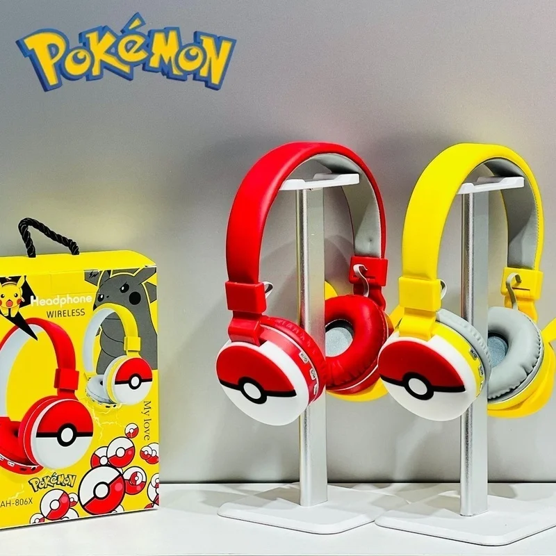 

Pokemon Pikachu Bluetooth Headphone Wireless Headsets Anime Cartoon Stereo Headset Earphone With Mic Hottie Y2k Fashion Gifts