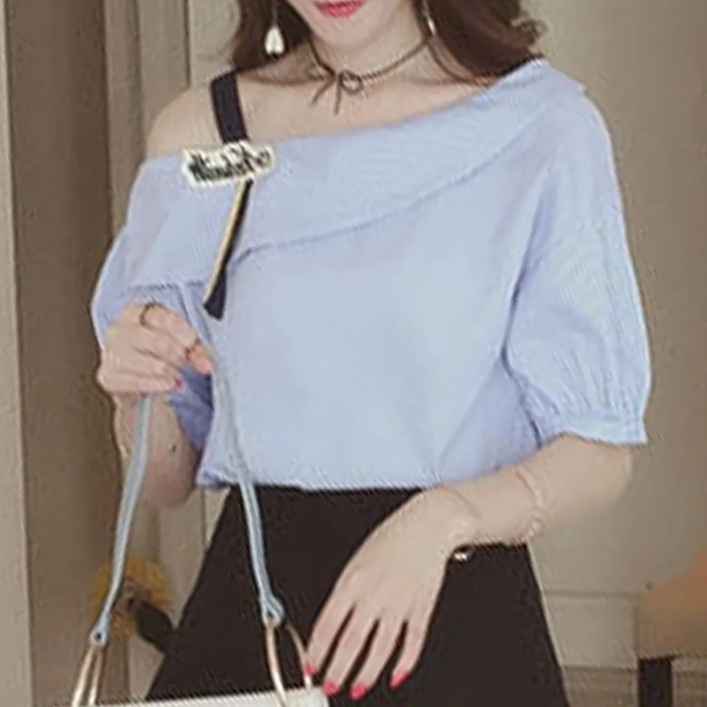 

Футболка женская с открытыми плечами, модный Свободный Топ с рукавом до локтя, Повседневная Уличная одежда, черный цвет, на лето