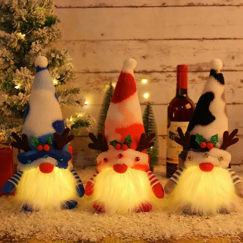 

High Quality Short Leg Reindeer Doll Glowing Christmas Decorations Lovely High Quality Holiday Decoration Glowing Doll Unique