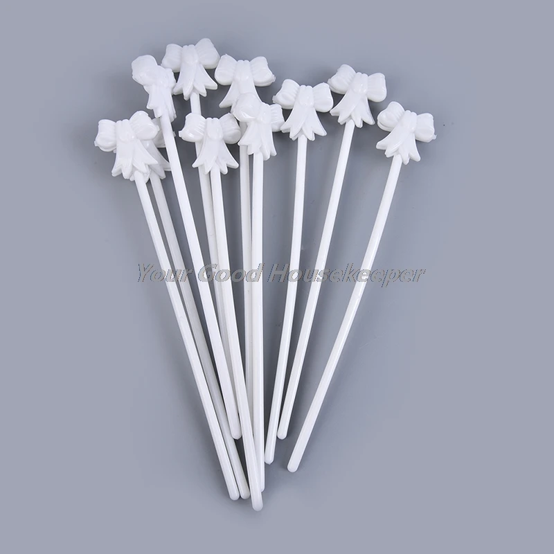 

10pcs Automatic Balloon Towbar White Bow-Knot Ball Tow Bar with Snap Clip