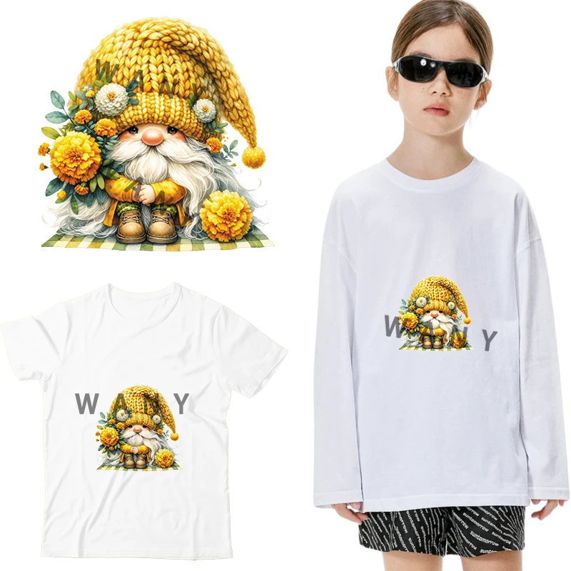 Акварель летняя Marigold Elf dtf переводит готовый к нажатию Термоперенос на детскую