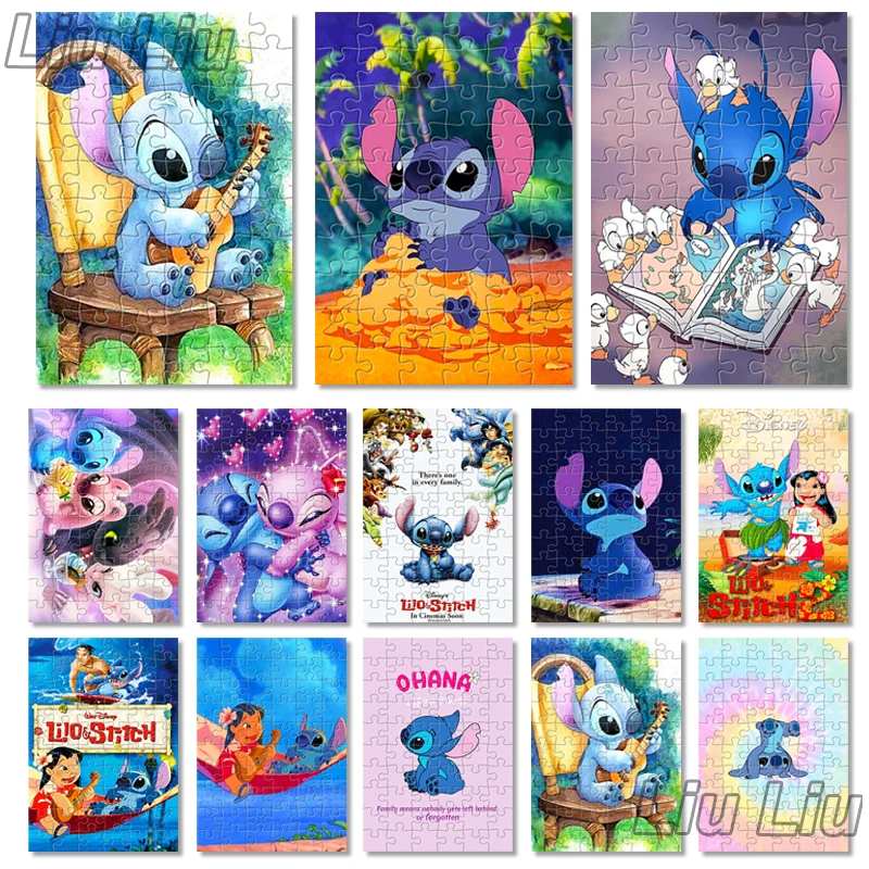 

Disney Lilo & Stitch 1000Pieces Paper Jigsaw Puzzle Cartoon Children's Wooden Puzzle Educational Toys For Children Splicing Gift