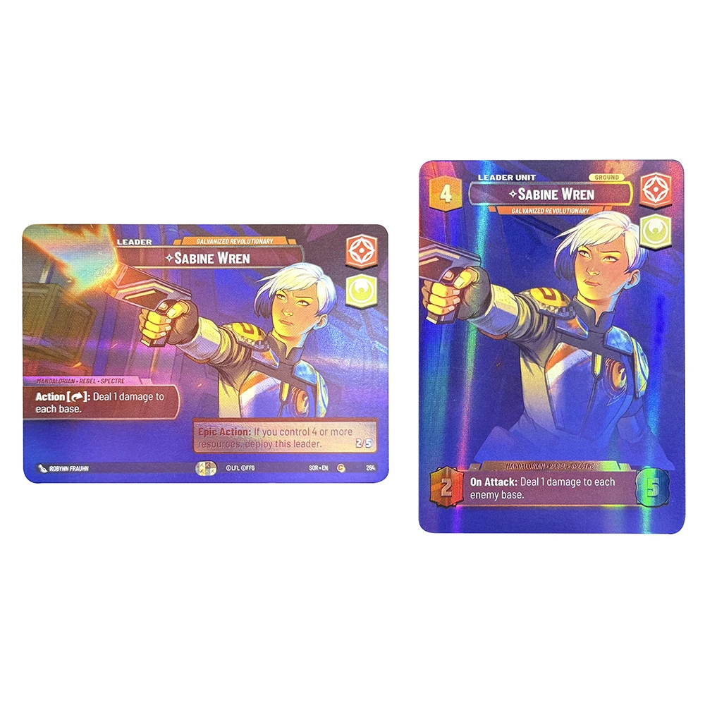 Фото SWUDB Proxy Cards Showcase Foil Spark of Rebellion Leia Organa Han Solo Sabine Wren Grand Inousitor Коллекция игрушек Подарки №3