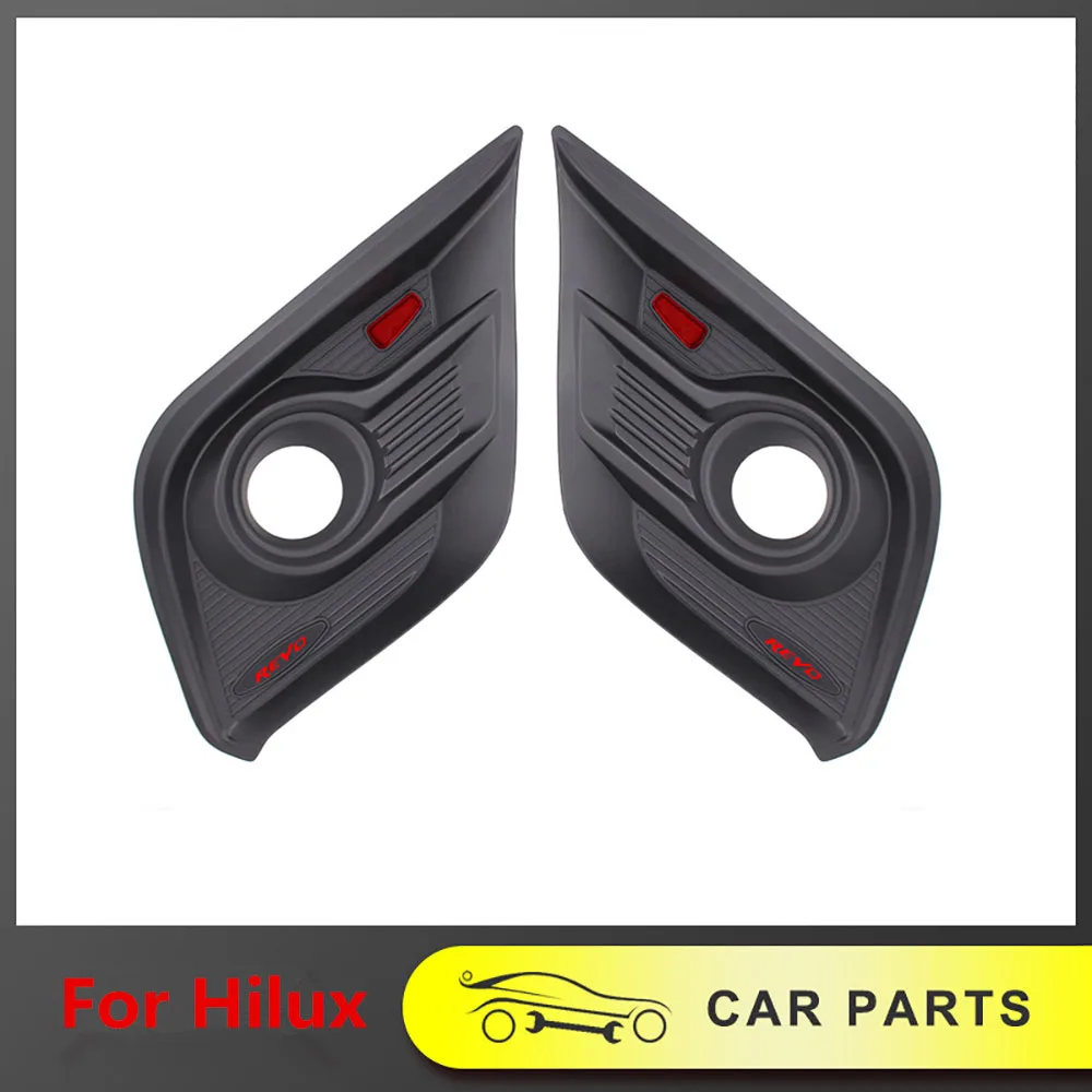 

Крышка противотуманной фары ABS матовая черная для Toyota Hilux REVO 2015-2018, передняя противотуманная фара, декоративная панель для внедорожника 4x4, а...