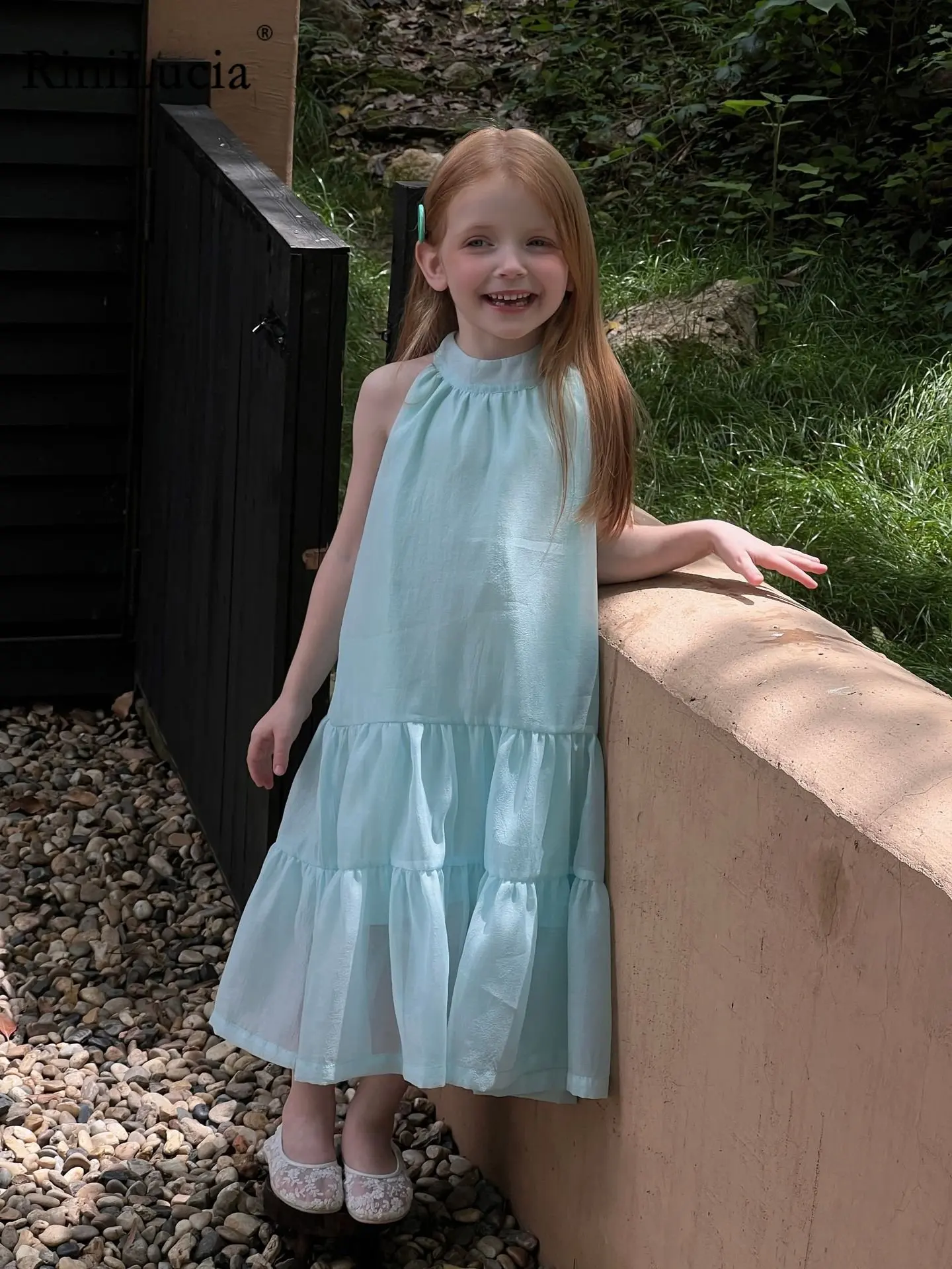 

2023 New Summer Girls Dress Solid Sleeveless Tulle Princess Dresses Sweet Girls Costumes Kids Vestidos Dress 2-6T