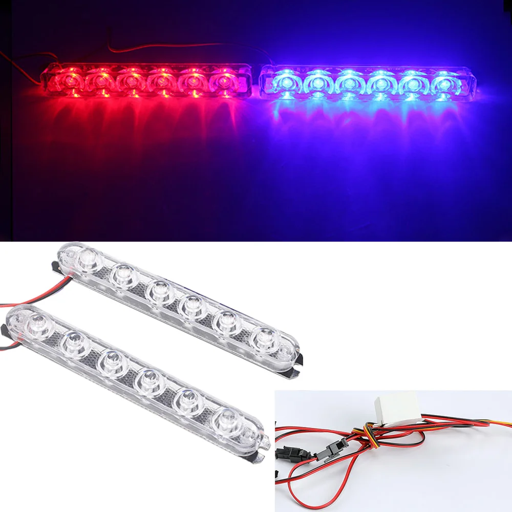 

6/4 светодиодные предупреждающие стробоскопы, 12 В, янтарный, синий, красный, полицейский аварийный маяк, автомобиль, мотоцикл, стробоскопы, безопасные полицейские огни