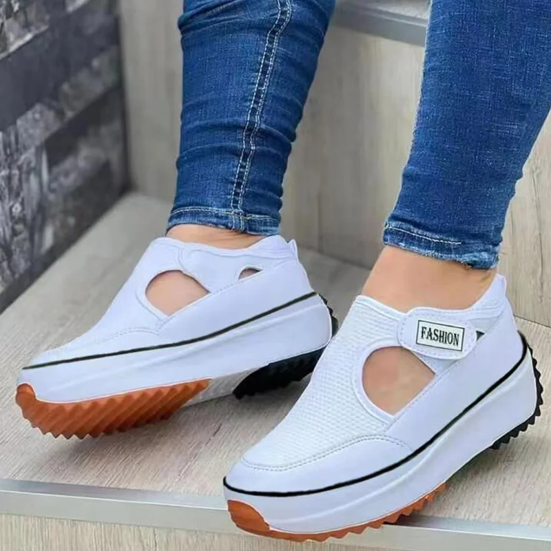 

Sneakers Women Breathable Mesh Sports Shoes For Women Chunky Heels Sneakers White Shoes With Platform Zapatillas Mujer Elegant