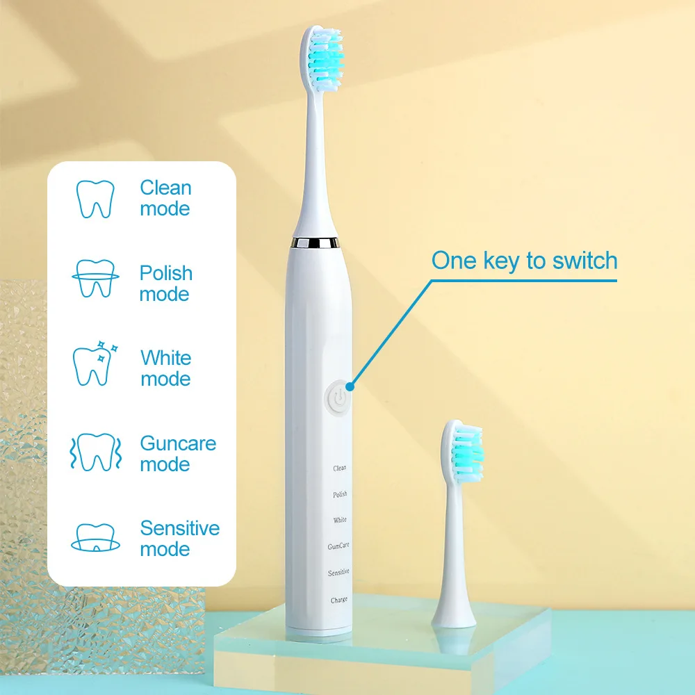 Sonic Electric Toothbrush USB Charge Rechargeable Toothbrushes Washable Electronic Whitening Adult Teeth Brush with 6 Brush-Head enlarge