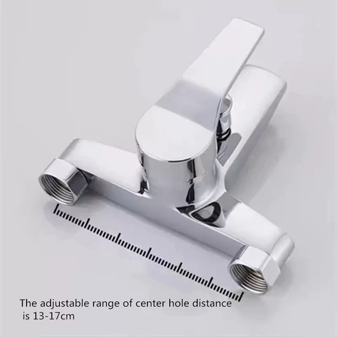 Смеситель для душа из нержавеющей стали для ванной комнаты, настенный смеситель для горячей и холодной воды с двойным изливом, одна ручка для ванны