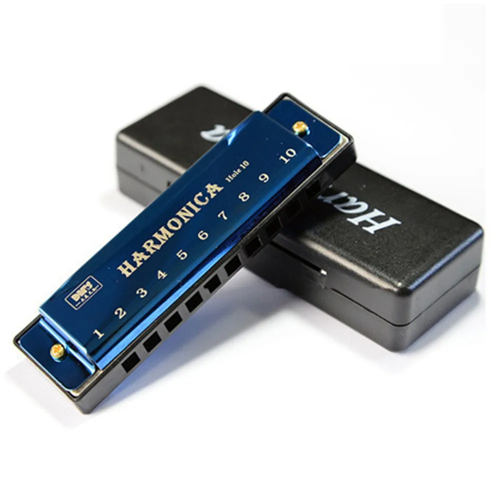 

10 Holes Key Of C Blues Harmonica Kid Beginner Musical Instrument Educational Toy Titanium Copper Core Great Gift Easy To Blow
