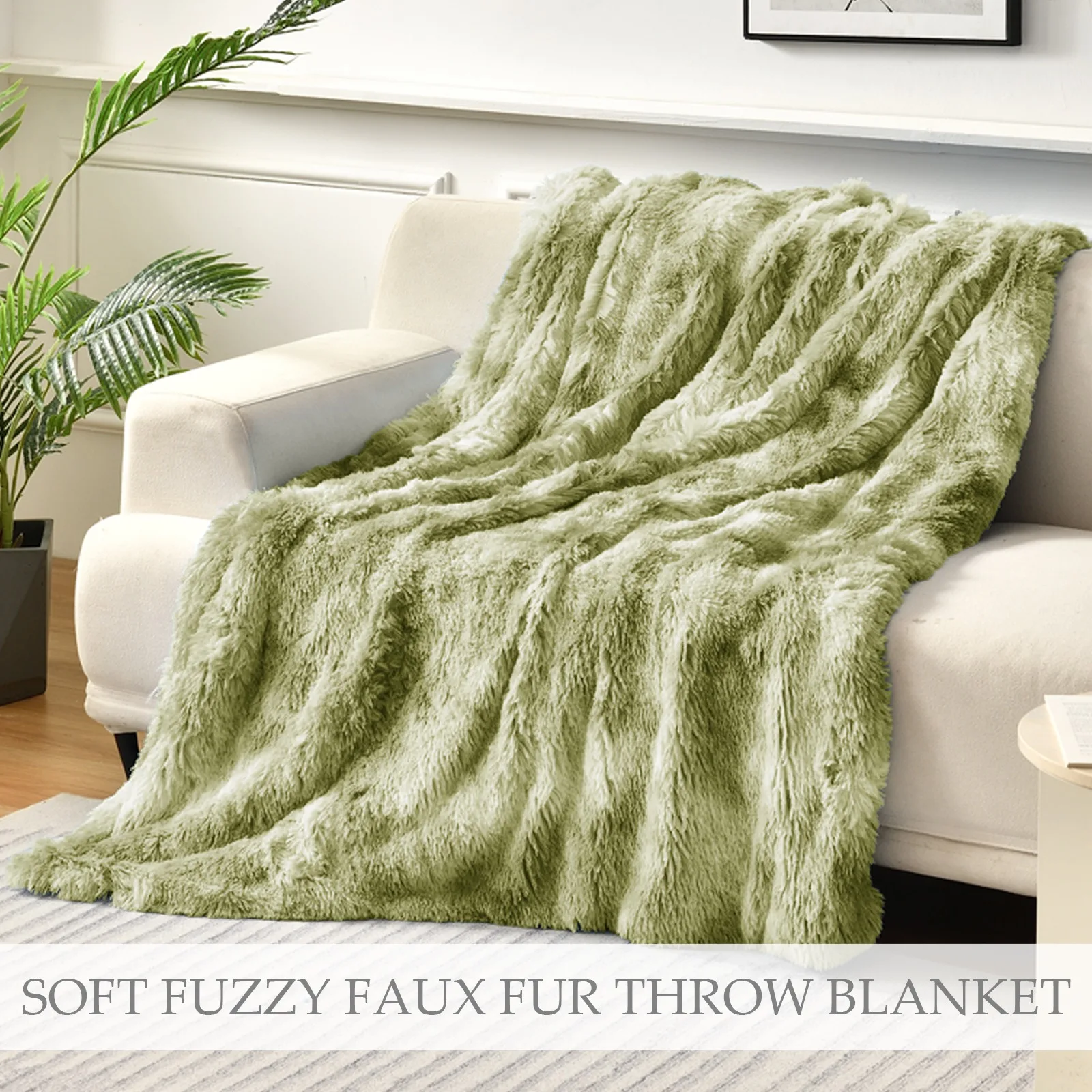 

Soft Throw Blanket, Large Flannel Fleece Blanket for Couch/Bed/Sofa (Olive Green , 60 x 80 Inches) - Cozy, Warm and Lightweight