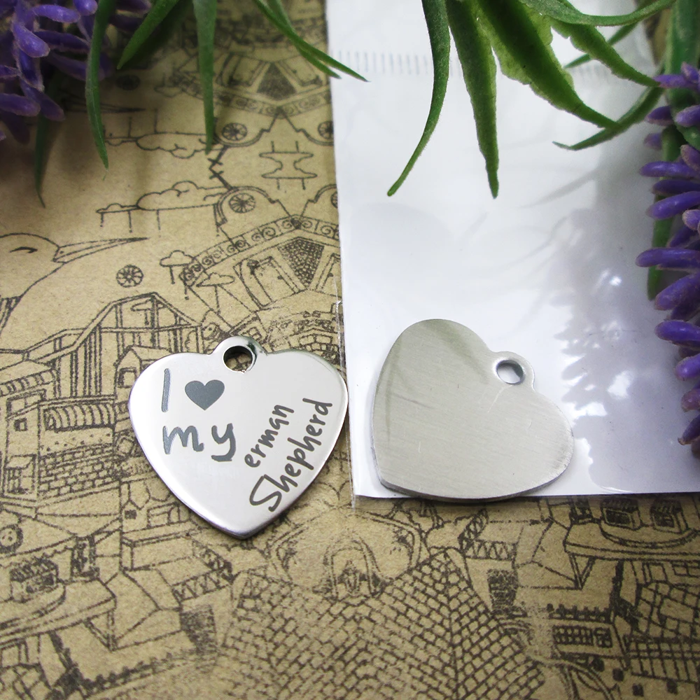 10 шт./лот &quotЯ люблю свою немецкая овчарку&quot подвески из нержавеющей стали кулон