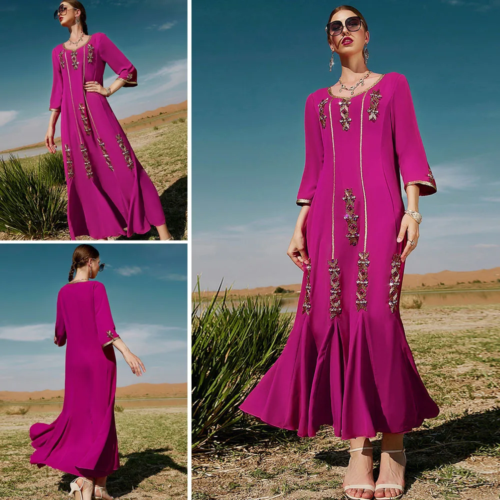 Женское платье-русалка, длинное мусульманское платье, Турция