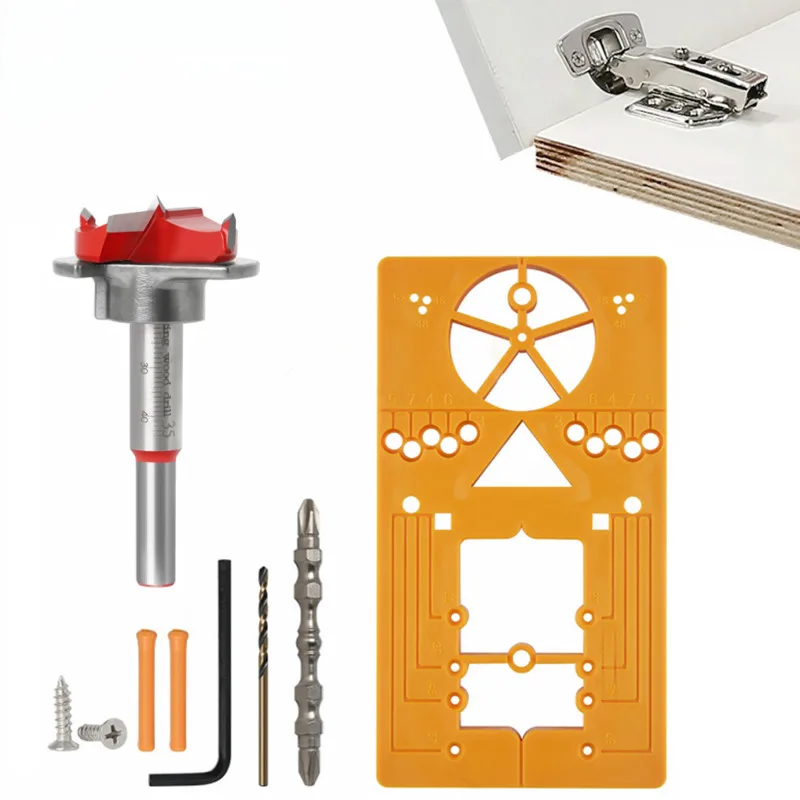 

Hinge Kit Hole Coverless Hinge Woodworking Forstner Drill Bit Cup Jig Tool Guide Wood Style Jig Boring Cutter Carpenter 35mm