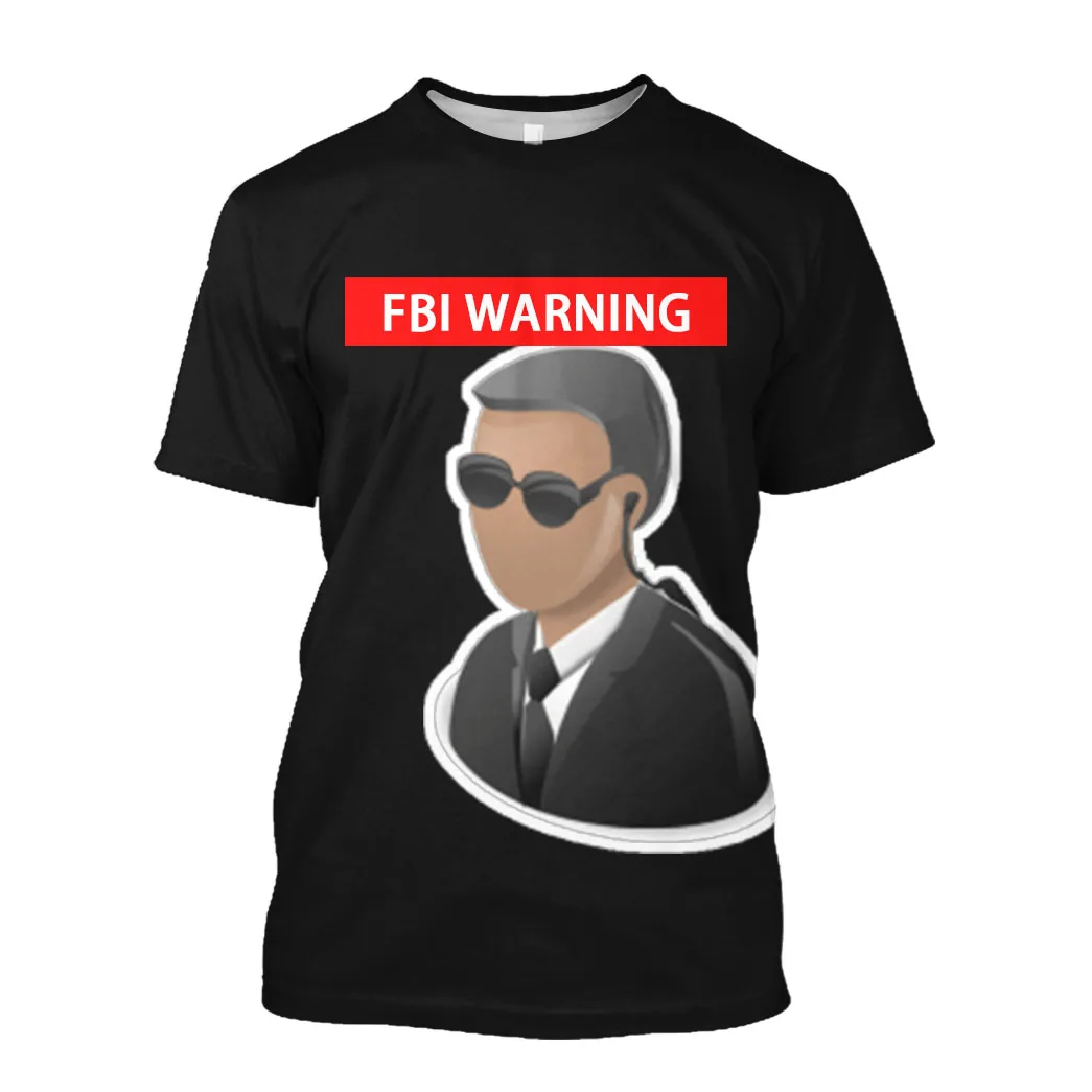 

Jumeast Military 3D Graphic Funny T Shirts Guardia Civil FBI WARNING Printed T Shirty Baggy Army Jumpers Mesh Sweat Streetwear