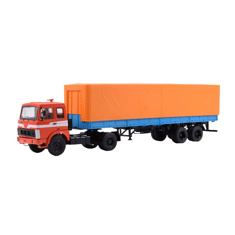 1:43 Russian MAZ-5432 Alloy Tractor Model MAZ-93971 Belarusian Trailer Die-Casting Toy Collection PCL47050