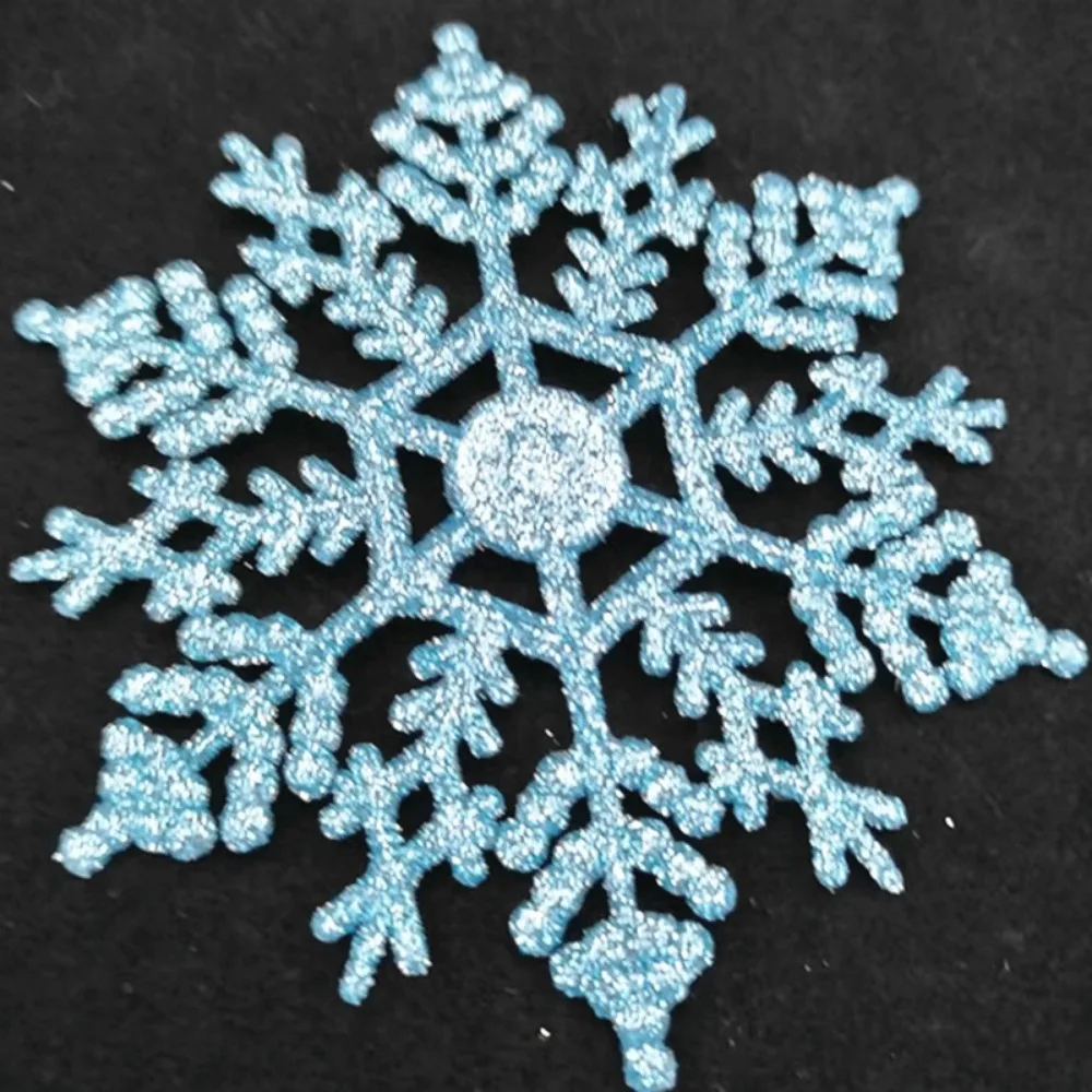 Рождественская Снежинка зеленая луковая пудра пластиковая с блестками 10 см