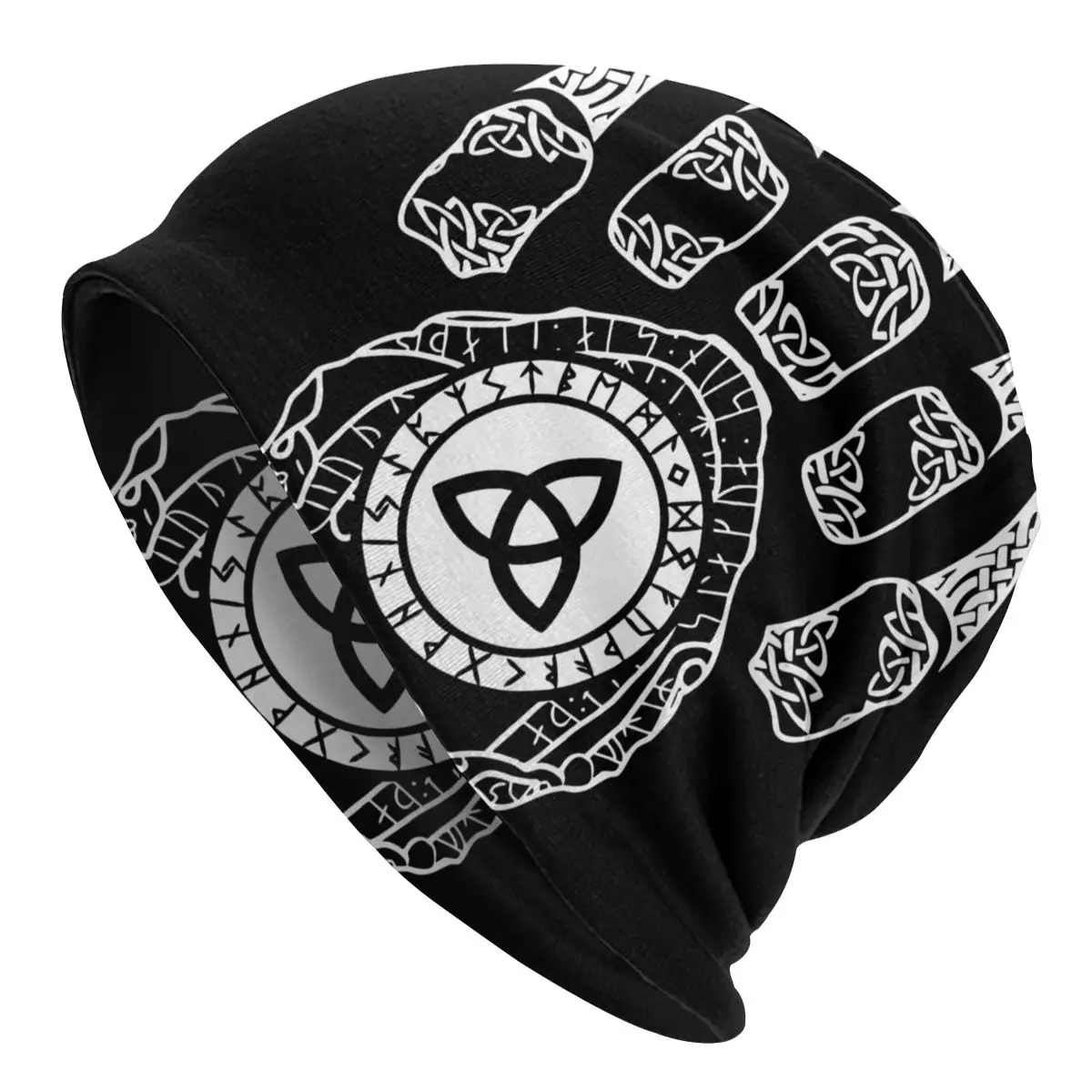 

Viking Knot Skullies Beanies Hats Vegvisir Odin Fashion Men Women Ski Caps Warm Head Wrap Bonnet Knitted Hat