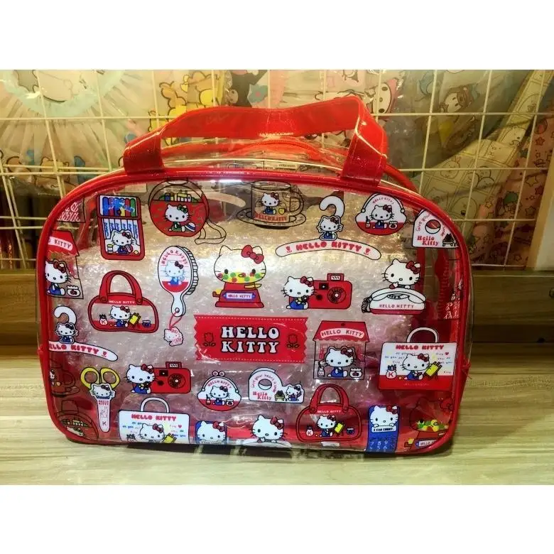Hello Kitty Bag PVC Eco-friendly Bag Beach Bag Cartoon Waterproof Bag Gel Bag ladies hand bags  mini bag   hand bag purse