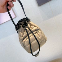 winter cotton quilting bucket bag handbags designer padded bags for women 2022 shoulder crossbody bag small down tote purses new