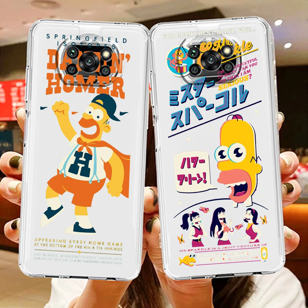 

Disney The Simpsons Family Phone Case For Xiaomi Mi Poco X4 X3 NFC F4 F3 GT M4 M3 M2 X2 F2 F1 Pro C3 5G Civi Transparent TPU