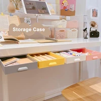 plastic drawer hidden storage box organizer under desk drawer adhesive storage case student office stationery desk organizers