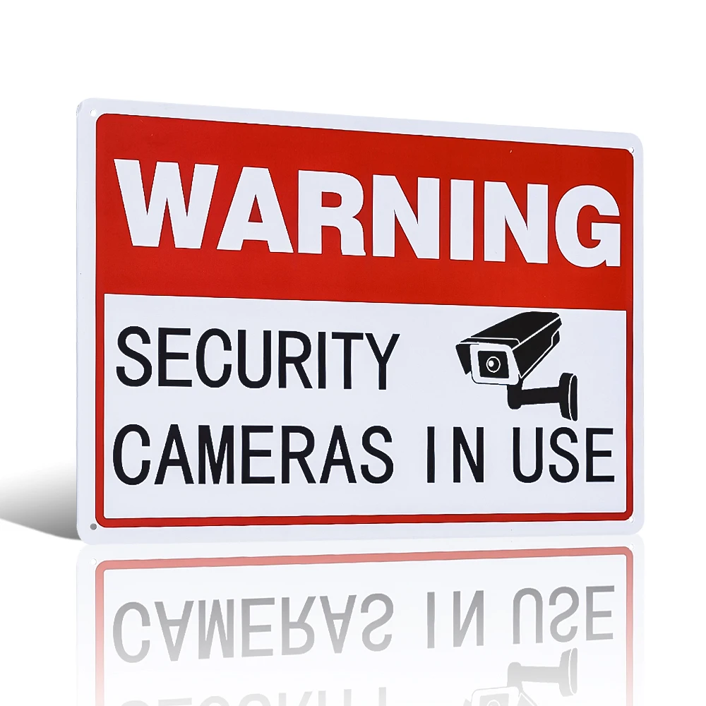 

Warning Security Cameras in Use Signs,No Trespassing Video Surveillance Sign,Indoor or Outdoor Use for Home Business