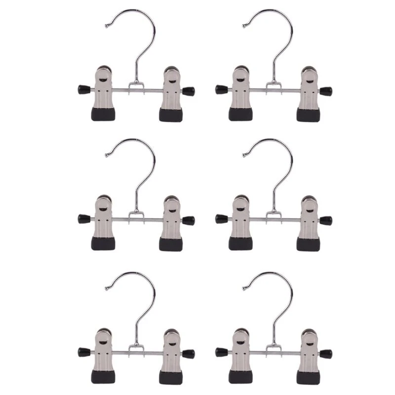 

6Pcs Adjustable Stainless Steel Shoe Rack Pants Folder Boot Hanger Holder Portab