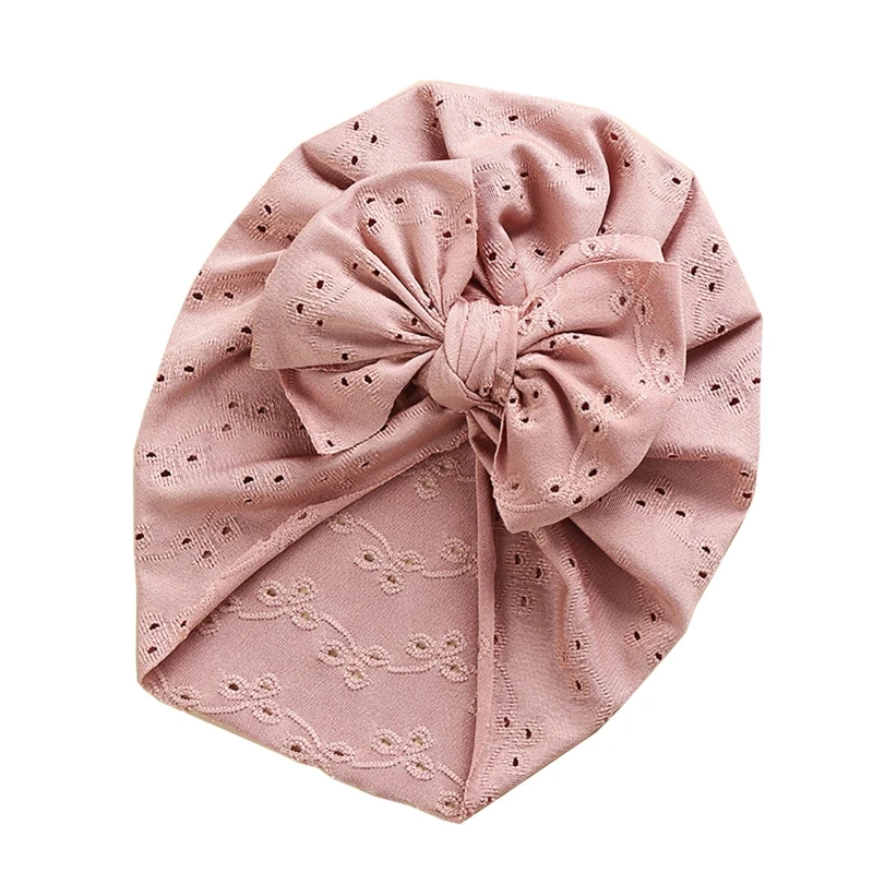 

Baby Newborn Hat Spring Lace Hollow Breathable Bow Knotted Polyester Hats for Newborn Infant Headwear Baby Shower Party QX2D