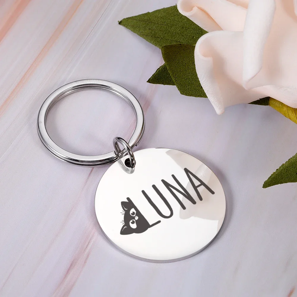 

Customized Cat ID Tag Free Engraving Cats Kitten ID Tag Personalized Anti-lost Pet Name Tags Plates Nameplate Pendant for Pets